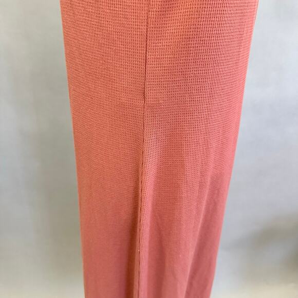 Athleta pink waffle knit Wind Down jumpsuit Size Small v neck wide leg - Picture 9 of 15